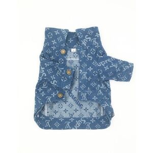 💎🐶Dog Denim LV Print Jacket | ⚠️Size: Small ONLY⚠️